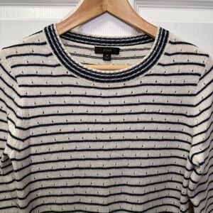 J Crew Women’s Striped Sweater, Medium, Navy & White, Alpaca Wool Blend